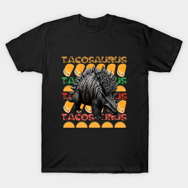 Tacosaurus Stegosaurus Dinosaur T-Shirt by Praizes